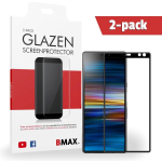 2-pack Bmax Sony Xperia 10 Screenprotector - Glass - Full Cover 2.5d - Black