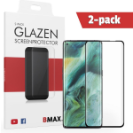 2-pack Bmax Oppo Find X2 Pro Screenprotector - Glass - Full Cover 5d - Black