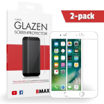 2-pack Bmax Apple Iphone 7 Plus Screenprotector - Glass - Full Cover 5d - White
