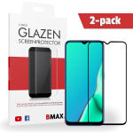 2-pack Bmax Oppo A9 2020 Screenprotector - Glass - Full Cover 2.5d - Black