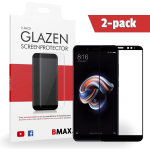 2-pack Bmax Redmi Note 5 Screenprotector - Glass - Full Cover 2.5d - Black