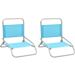 Vidaxl Strandstoelen 2 St Inklapbaar Stof - Turquoise