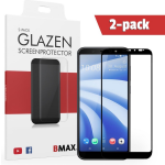 2-pack Bmax Htc U12+ Screenprotector - Glass - Full Cover 2.5d - Black