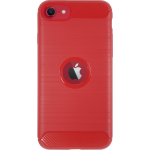 Bmax Carbon Soft Case Hoesje Voor Iphone Se 2020 - Red/ - Rood