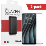 2-pack Bmax Htc Desire 20 Pro Screenprotector - Glass - Full Cover 2.5d - Black