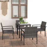 Vidaxl 5-delige Tuinset Poly Rattan - Grijs