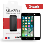 2-pack Bmax Apple Iphone 7 Plus Screenprotector - Glass - Full Cover 5d - Black
