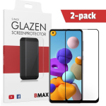 2-pack Bmax Samsung Galaxy A21s Screenprotector - Glass - Full Cover 2.5d - Black