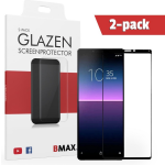 2-pack Bmax Sony Xperia 10 Ii Screenprotector - Glass - Full Cover 2.5d - Black