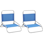 Vidaxl Strandstoelen 2 St Inklapbaar Stof - Azul