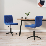 Vidaxl Eetkamerstoelen Draaibaar 2 St Fluweel - Blauw