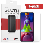2-pack Bmax Samsung M51 Screenprotector - Glass - Full Cover 2.5d - Black
