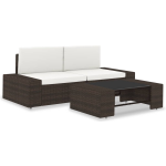 Vidaxl 3-delige Loungeset Poly Rattan - Bruin