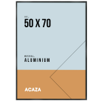 Acaza Aluminium Fotokader, Foto Lijst Voor Foto's Met Formaat 50 X 70 Cm,e Rand - Zwart