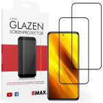 2-pack Bmax Xiaomi Poco X3 Screenprotector - Glass - Full Cover 2.5d - Black