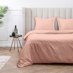 Luna Bedding Uni Piping - Terra 1-persoons (140 x 220 cm + 1 kussensloop) Dekbedovertrek - Roze