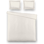 Luna Bedding Uni Piping Kleur: Off White , 2-persoons (200 x 220 cm + 2 kussenslopen) Dekbedovertrek