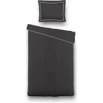 Luna Bedding Uni Piping Lits-jumeaux (240 x 220 cm + 2 kussenslopen) Dekbedovertrek - Zwart