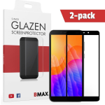 2-pack Bmax Huawei Y5p Screenprotector - Glass - Full Cover 2.5d - Black