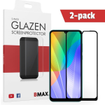 2-pack Bmax Huawei Y6p Screenprotector - Glass - Full Cover 2.5d - Black