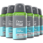 Dove MenCare Deodorant Deospray Compressed Clean Comfort Voordeelverpakking 6x75ml