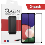 2-pack Bmax Samsung Galaxy A22 Screenprotector - Glass - Full Cover 2.5d - Black