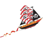 XKites 3d Pirate Ship - Single Line Kite - Kids - Zwart