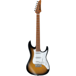 Ibanez ATZ100-SBT Sunburst Flat elektrische gitaar met koffer