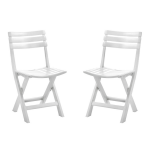 Set Van 2x Stukste Kunststof Klapstoelen Voor Binnen En Buiten - Klapstoelen - Wit