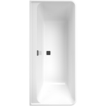 Villeroy & Boch Collaro inbouw duobad acryl back to wall 180x80x47cm zonder poten, mat zwart/alpine wit