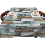 Buiten Tafelkleed/tafelzeile Steigerhouten Planken 140 X 250 Cm - Rechthoekig - Tuintafelkleed Tafeldecoratie - Blauw