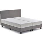 Boxspring Cisano Vlak Met Silver Pocket Deluxe Foam Matras - 160 x 200 cm - licht - Grijs