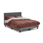 Boxspring Invito Vlak Met Bridge Matras - 160 x 210 cm - lichtgrijs