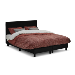 Boxspring Invito Vlak Met Bridge Matras - 140 x 200 cm - Zwart