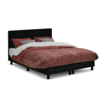 Boxspring Invito Vlak Met Bridge Matras - 140 x 210 cm - Zwart