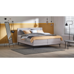 Boxspring Viggo Vlak Met Gestoffeerd Matras - 140 x 200 cm - oakland grijs