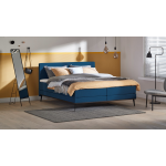 Boxspring Viggo Vlak Met Gestoffeerd Matras - 160 x 200 cm - towel blauw