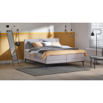 Boxspring Viggo Vlak Met Gestoffeerd Matras - 180 x 200 cm - oakland grijs