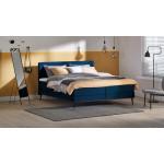 Boxspring Viggo Vlak Met Gestoffeerd Matras - 180 x 200 cm - oakland blauw