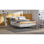 Boxspring Viggo Vlak Met Silver Pocket Deluxe Foam Matras - 180 x 200 cm - oakland grijs