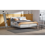 Boxspring Viggo Vlak Met Silver Pocket Deluxe Foam Matras - 180 x 210 cm - oakland grijs