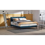 Boxspring Viggo Vlak Met Silver Pocket Deluxe Foam Matras - 160 x 200 cm - oakland blauw