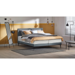 Boxspring Viggo Vlak Met Silver Pocket Deluxe Foam Matras - 180 x 210 cm - towel antraciet