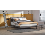 Boxspring Viggo Vlak Met Silver Pocket Deluxe Foam Matras - 140 x 210 cm - oakland antraciet