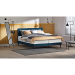 Boxspring Viggo Vlak Met Silver Pocket Deluxe Foam Matras - 180 x 200 cm - oakland blauw