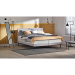 Boxspring Viggo Vlak Met Silver Pocket Deluxe Foam Matras - 160 x 200 cm - oakland grijs