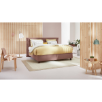 Element Boxspring Knop Vlak Met Deluxe Matras - 140 x 200 cm - lila