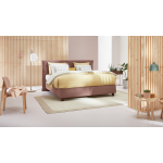 Element Boxspring Knop Vlak Met Deluxe Matras - 180 x 200 cm - lila