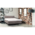 Boxspring Invito Vlak Met Gestoffeerd Matras - 140 x 200 cm - lichtgrijs