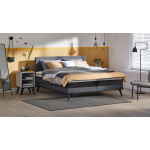 Boxspring Viggo Vlak Met Emma O2 Matras - 180 x 210 cm - adore antraciet